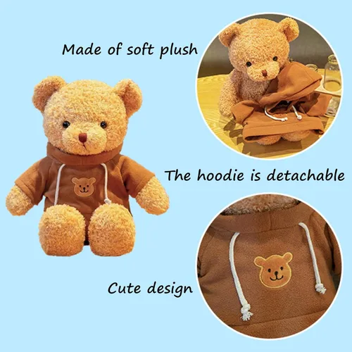 Miniatura 5 de Oso de peluche de 11.8 pulgadas, animales de peluche suaves, lindo muñeco de oso de peluche para niños y niñas (azul)
