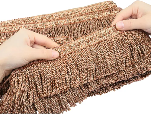 Miniatura 10 de Cortina de flecos de lingotes de 5 yardas/2.5 pulgadas, adornos de tela con flecos para el hogar, accesorios de costura para manualidades, ropa