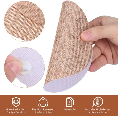 Miniatura 4 de FOMIYES Difusor de pantalla redonda, 2 piezas de tela de 6.29 pulgadas para colgantes, luz suavizante, lámpara de escritorio, cubierta de luz