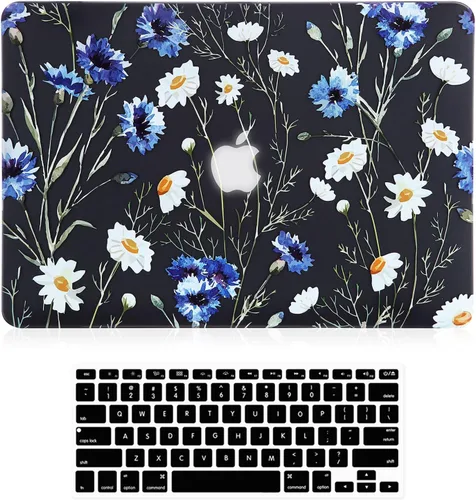 Funda para MacBook Air de 13 pulgadas (modelo: A1466 y A1369, versión 2010-2017), efecto 3D, cubierta dura transparente negra mate y cubierta de
