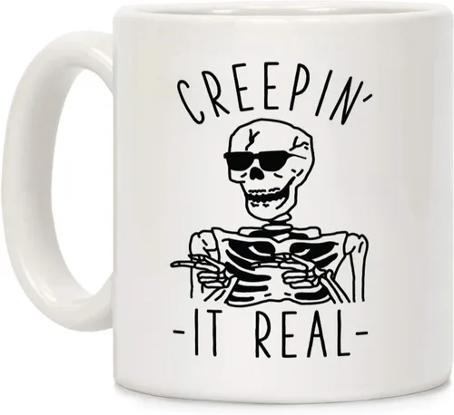 Miniatura 30 de LookHUMAN Taza de Café de Halloween – Halloween Is Meowgical Tazas, Taza de Café Espeluznante Idea de Regalos de Taza, 15 Onzas 10-Blanco