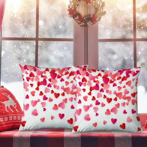 Miniatura 2 de Juego de 2 fundas de almohada de corazón para el día de San Valentín de 20 x 20 pulgadas, regalos románticos de San Valentín, Día de la Madre