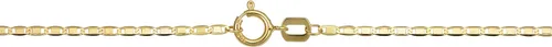 Miniatura 3 de Kooljewelry Tobillera de eslabones ovalados planos de oro amarillo de 10 k (0.047 in, 10 pulgadas)