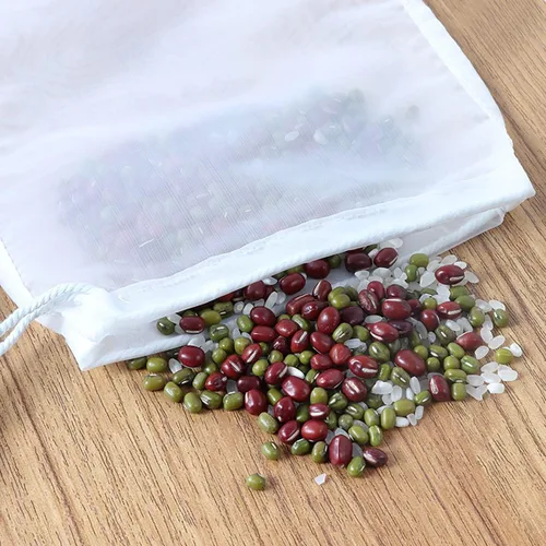 Miniatura 5 de Bolsa coladora de malla fina de grado alimenticio, 200 mallas de 75 micrones, reutilizable, lavable, bolsa de tela de nailon con cordón para Malla