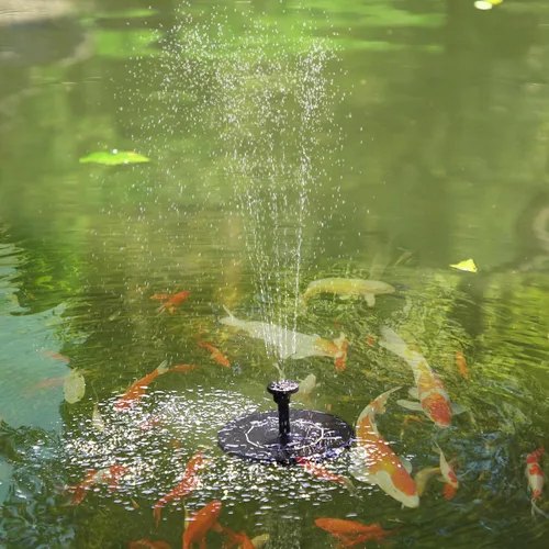 Miniatura 9 de AMZtime Fuente Solar de Agua, Fuentes Solares de Baño para Pájaros Mejoradas con 6 Boquillas, Bomba de Fuente Solar Flotante y Independiente