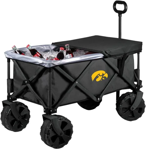 Miniatura 2 de PICNIC TIME NCAA Adventure Wagon Elite - Carro de playa plegable todo terreno con ruedas grandes, tapa superior de mesa y forro suave para enfriar