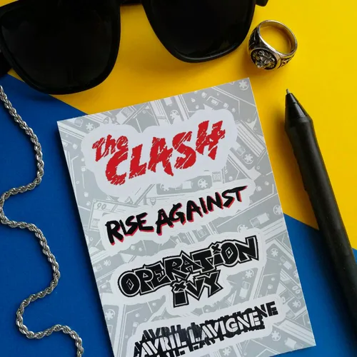 Miniatura 7 de BulbaCraft Pegatinas Punk Rock - Pegatinas de Banda para Adultos, Adhesivos Autoadhesivos e Impermeables, Pegatinas Punk Rock para Laptops