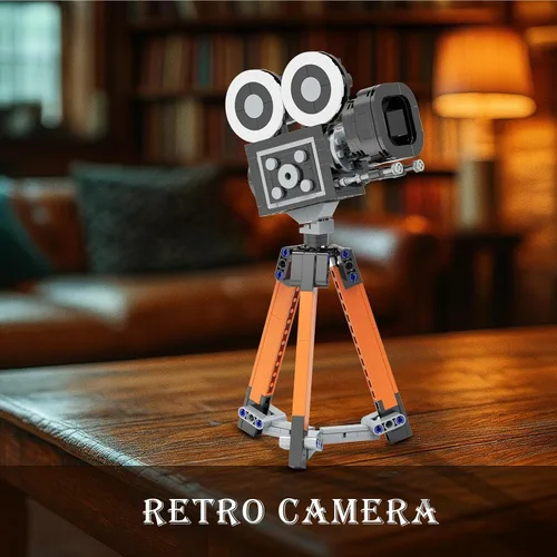 Miniatura 5 de Juego de construcción de modelos vintage 3 en 1 para adultos, adolescentes de 14 años, proyector de fonógrafo retro, cámara coleccionable