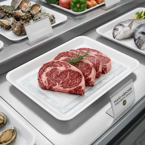Miniatura 6 de Almohadillas absorbentes de carne Dri Lock de 2.12 oz, 3.54 x 5.11 pulgadas, almohadillas absorbentes de carne blancas para cocina y tienda