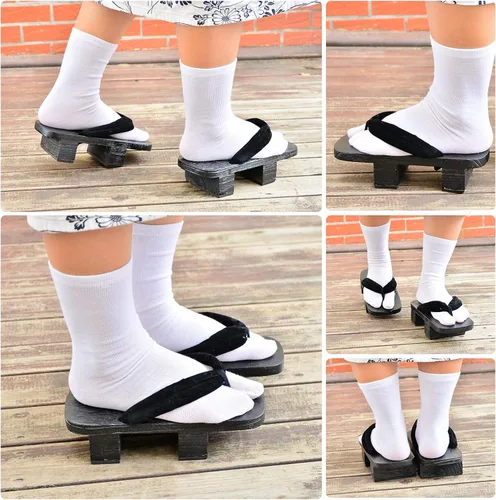 Miniatura 7 de Japanese Wooden Clogs with Tabi Socks For Men Women