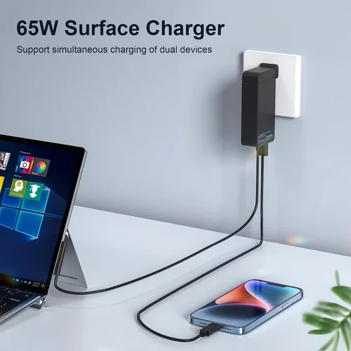 Miniatura 5 de 65W Microsoft Surface Charger Pro/Laptop/Book/Go Replacement AC Adapter Fits Surface Pro1-11, Laptop1-7, Book1-3, Go1-3, 65W works with 44W/36W