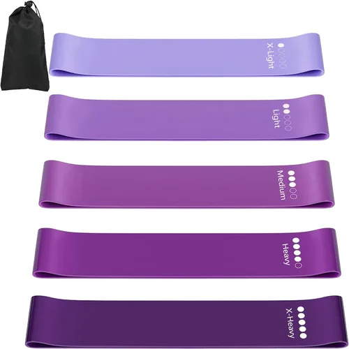 Miniatura 9 de Bandas de resistencia para entrenamiento, bandas de ejercicio de látex, bandas elásticas para ejercicio con guía de entrenamiento y bolsa