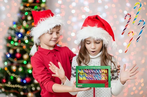 Miniatura 3 de Bastones de caramelo de Navidad, sabor afrutado multicolor arcoíris, envueltos individualmente (paquete de 48)