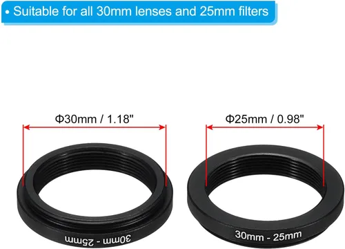Miniatura 2 de PATIKIL Anillo de metal con paño de limpieza, paquete de 2 anillos adaptadores de filtro de lente de cámara, anillo adaptador de filtro de aluminio
