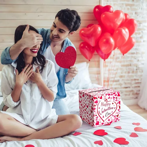 Miniatura 4 de Hxezoc Caja de Tarjetas de San Valentín Recuerdos Buzón Feliz Día de San Valentín Caja de Cartón para Aula de Niños, Día de San Valentín, Baby