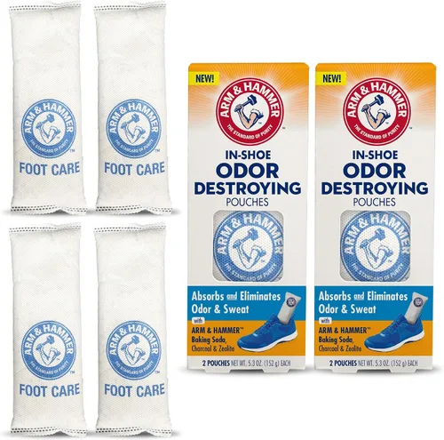 Arm & Hammer Bolsas que destruyen olores en el zapato, inserto desodorante de zapatos para reducir el olor y absorber la humedad, eliminador de