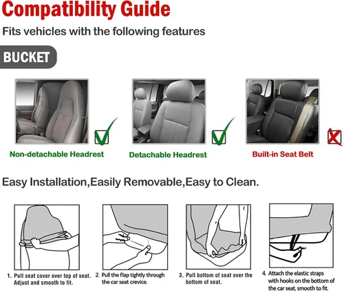 Miniatura 7 de uxcell - Funda universal para asiento delantero de automóvil, SUV, 1 unidad