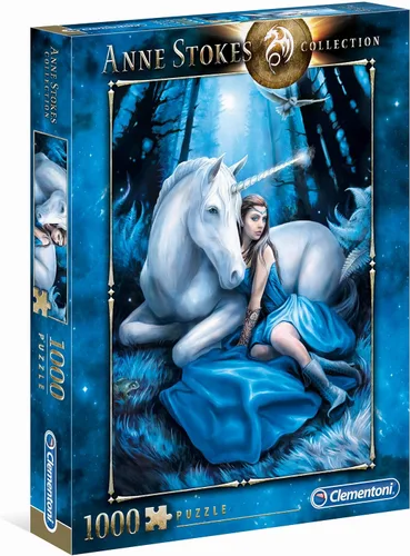Clementoni - 39462 - Colección Anne Stokes Puzzle para Adultos y Niños - Luna Azul - 1000 Piezas