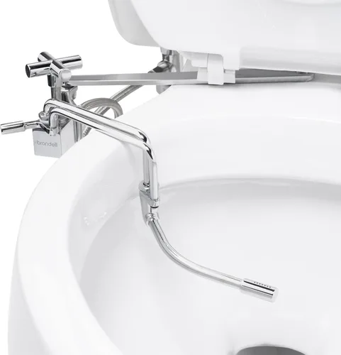 Brondell SMB-15 - Accesorio de bidé manual montado en el lateral para asientos de inodoro con pulverizador ajustable y presión de agua, perfil