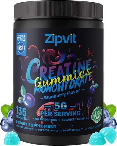 Gomitas de monohidrato de creatina, gomita de creatina certificada por la NSF, dosis de 0.18 oz para hombres y mujeres para apoyar los músculos, la