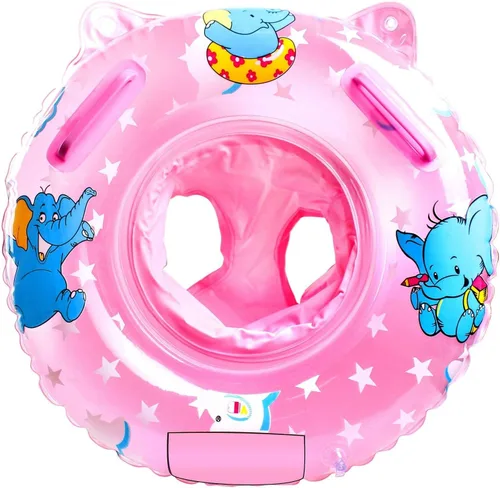 Sealive Flotador de natación para bebé, flotadores para niños pequeños con asiento infantil barco y doble asa, primer anillo de natación para niños,