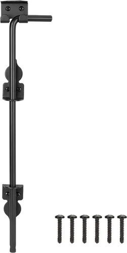 Miniatura 9 de Barra de caída de 24 pulgadas para tornillo de bastón de puerta resistente, pestillo de suelo para puertas de madera, tope de puerta para vallas