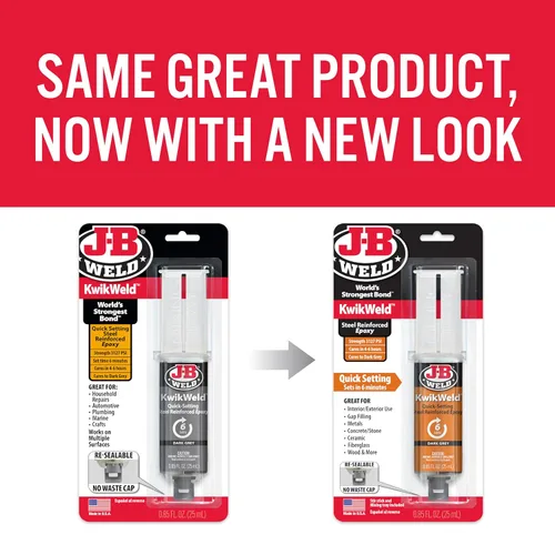 Miniatura 2 de J-B Weld 6 Minute Set Epoxy KwikWeld, Alta Resistencia, Impermeable, Paquete de 2, Gris Oscuro, 50176-2