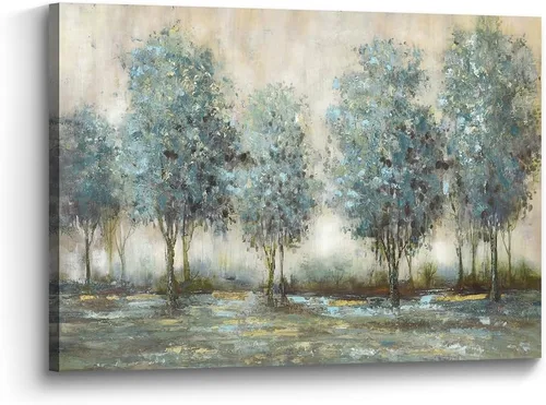 Lienzo de pintura de árbol, arte de pared, bosque texturizado, paisaje, naturaleza, árboles, paisaje, ilustración, dormitorio, sala de estar, Árbol