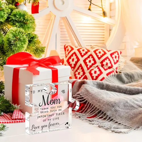 Miniatura 9 de LukieJac Regalos para mamá de hija, hijo - Los mejores regalos de mamá de siempre, regalos únicos de cumpleaños de madre, placa acrílica