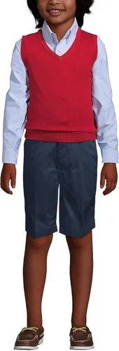 Miniatura 4 de Lands' End Uniforme escolar niños algodón modal fino calibre suéter chaleco