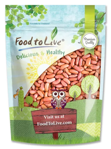 Food to Live Frijoles rojos claros, 1 libra – Frijoles secos enteros, crudos, germinables, veganos, a granel. Rico en fibra, potasio, proteína a