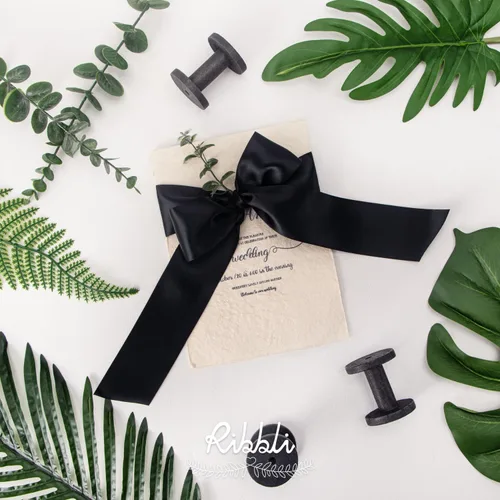 Miniatura 4 de Ribbli - Cinta de satén negra de doble cara, 2 pulgadas x 10 yardas, uso para ramo de lazos, envoltura de regalos, arreglos florales, decoración