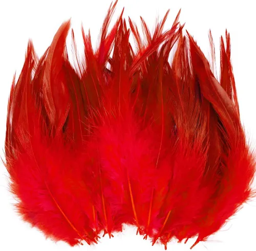 Miniatura 14 de 200 plumas rojas burdeos para manualidades, 5-7 pulgadas, pluma de gallo para atrapasueños, suministros de boda, hogar, fiesta, decoración, aretes