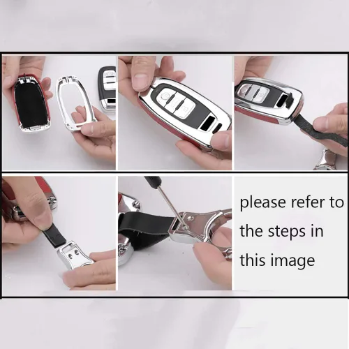 Miniatura 8 de ontto Funda para Llaves Compatible con Land Rover Estuche de Llave de Metal y Cuero Portallaves con Llavero