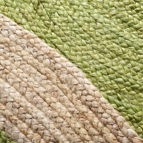 Miniatura 8 de SAFAVIEH Alfombra de Área Redonda de 10' - Colección de Fibra Natural - Verde y Marrón Natural, Yute Hecho a Mano, Diseño de Borde Trenzado (NF801G)
