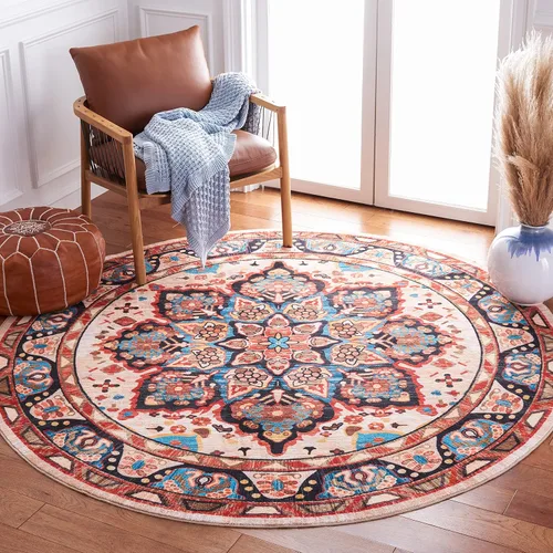Miniatura 21 de SAFAVIEH Riviera Collection - Alfombra lavable de 2 pies 2 pulgadas x 9 pies, beige y carbón, antideslizante y fácil de limpiar, ideal para sala