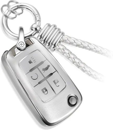 Miniatura 47 de Funda para llavero Nissan con llavero de cuerda trenzada de metal de lujo, funda suave mejorada para llave Nissan (solo 3 botones)