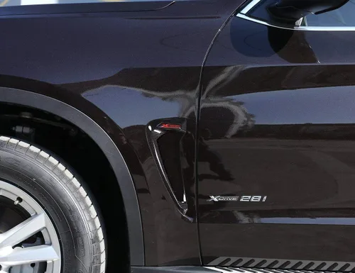 Miniatura 2 de Para BMW X5 F15 2014 2015 2016 2017 Car styling ABS Chrome lateral Wing Fender Air Guide Vents Frame Trim Accesorios (Negro+rojo)