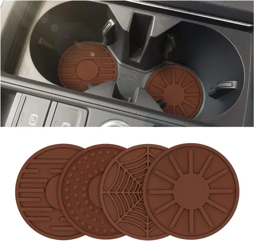 Miniatura 10 de Paquete de 4 posavasos para automóvil para portavasos, 2.68 pulgadas, inserto de copa de silicona antideslizante para automóvil, alfombrillas