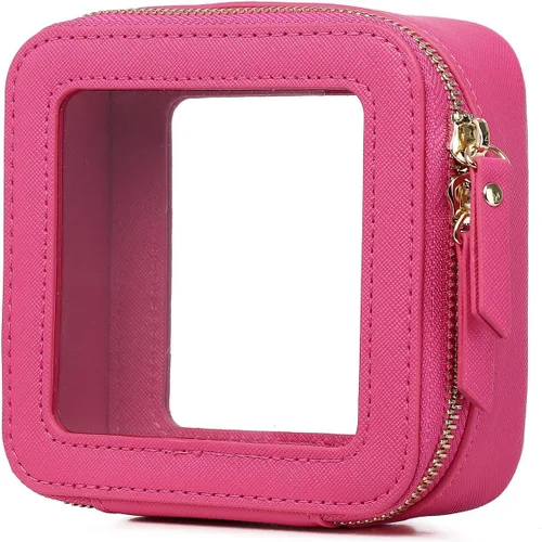 Miniatura 52 de Pinkmik Pequeña bolsa de maquillaje, mini estuche transparente para maquillaje y neceser con cremallera, organizador de bolsos para mujer