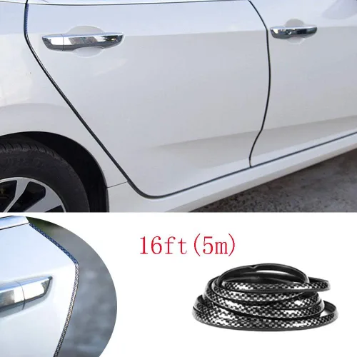 Royalfox Tiras de borde de puerta de automóvil de PVC cromado de 16 pies para Dodge, Jeep, Audi, BMW, Mercedes, Chevrolet, Buick, Ford, Cadillac,
