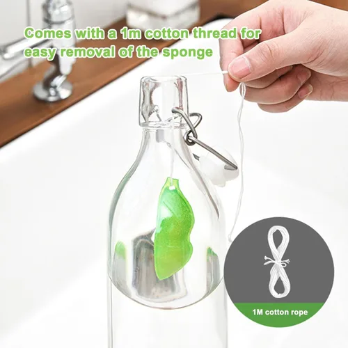 Miniatura 9 de Fhavent Esponja de limpieza de botellas, esponja de limpieza de botellas en forma de frijoles, esponja de limpieza de botellas reutilizable, esponja