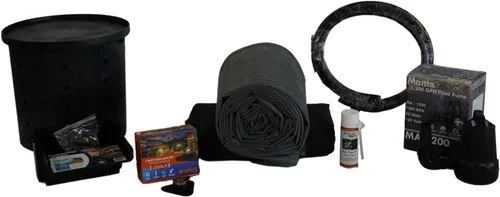 HALF OFF PONDS - Simply Waterfalls 1200 Kit de cascada libre de estanque - Revestimiento de PVC de 5 pies por 10 pies, bomba de agua de la serie