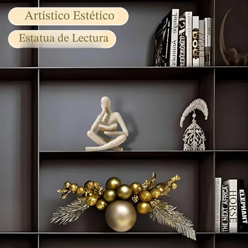 Miniatura 2 de UTTCMK Estatua de pensador para decoración de estantería, arte abstracto, escultura de pensador, estética, decoración moderna del hogar para sala