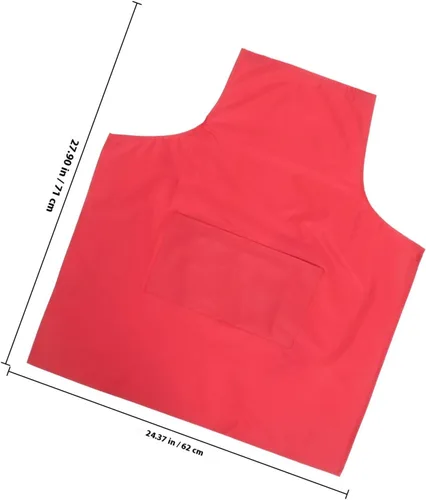 Miniatura 2 de HOMSFOU Waterproof Pvc Kitchen Apron with Pocket Oil-resistant Waist Apron for Men and Women Cooking for Cooking Washing and Serving
