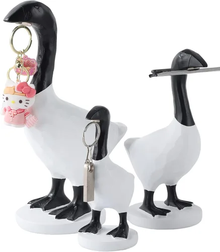 GRAPMKTG Lindo soporte magnético para llaves de ganso de escritorio, estatua de escritorio, decoración divertida de dormitorio, regalos de