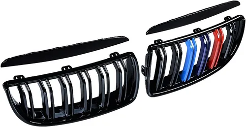 Miniatura 4 de Par de rejillas de riñón delanteras negras brillantes, radiador de color M compatible con BMW E90 E91 323i 325i 328i 335i 328i 335i Pre-LCI 2005-2008