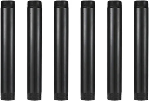 Miniatura 14 de GeilSpace Tubo de metal negro precortado de 1 x 28 pulgadas, acero industrial que se adapta a tubos y accesorios roscados negros estándar de una