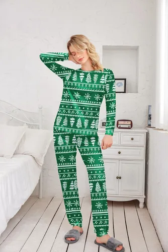Miniatura 288 de Ekouaer Conjunto de pijama de manga larga para mujer, ropa de dormir suave con cuello redondo y bolsillos