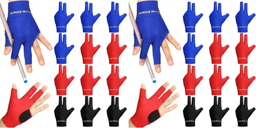 Miniatura 7 de Junkin - 15 guantes de billar con 3 dedos, guantes de billar, elásticos, para hombre y mujer